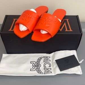 MCM Bold Orange Slides size 36